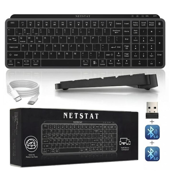 Tastatura Wireles Office NETSTAT®️, Negru