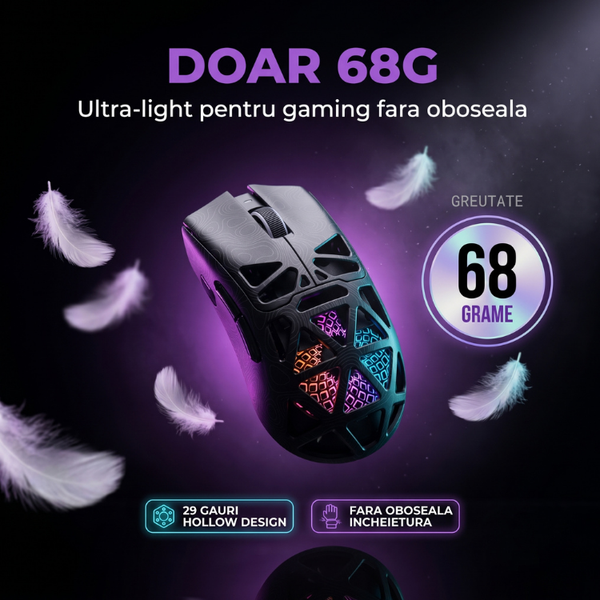 Mouse Wireless, Gaming FURYCUBE®️, Negru — imagine 2