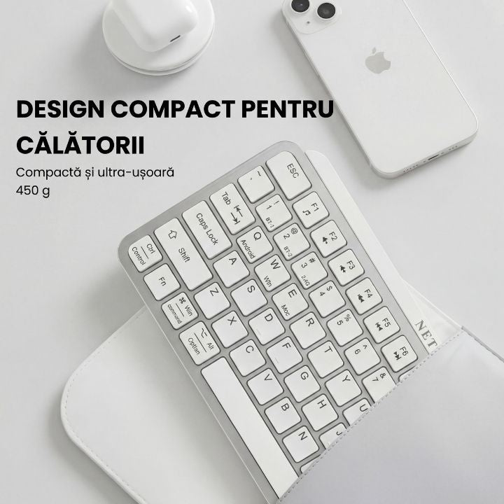 Tastatura Wireles Office NETSTAT®️, Alb — imagine 6