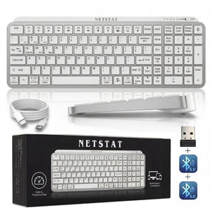 Tastatura Fara Fir Office NETSTAT®️, Alb