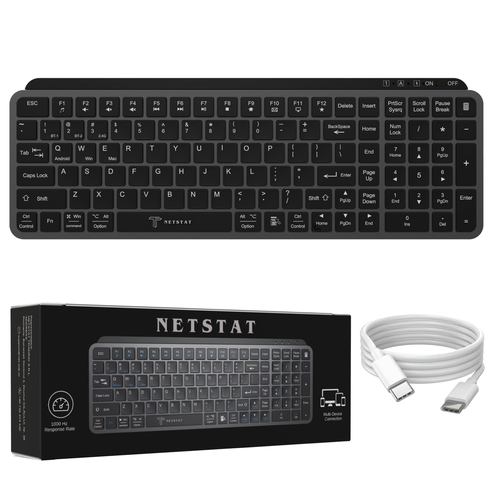 Tastatura Mecanica Pro Negru - vedere de sus