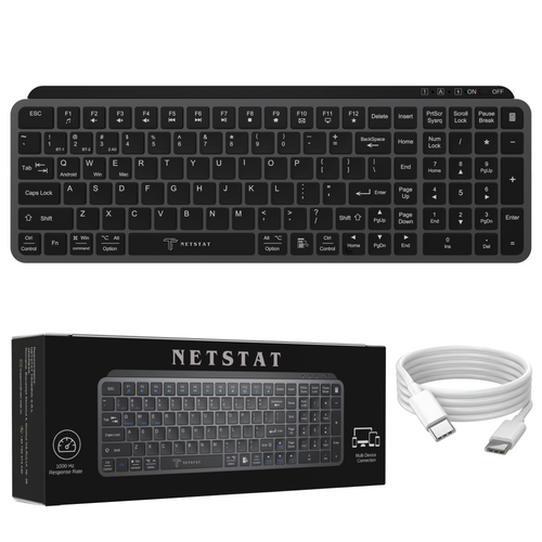 Tastatura Wireles Office NETSTAT®️, Negru
