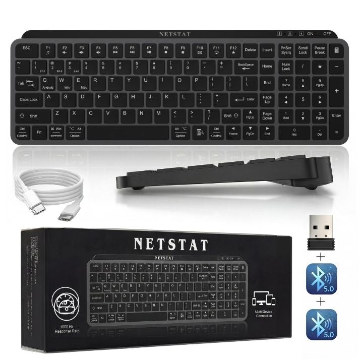 Tastatura Wireles Office NETSTAT®️, Negru