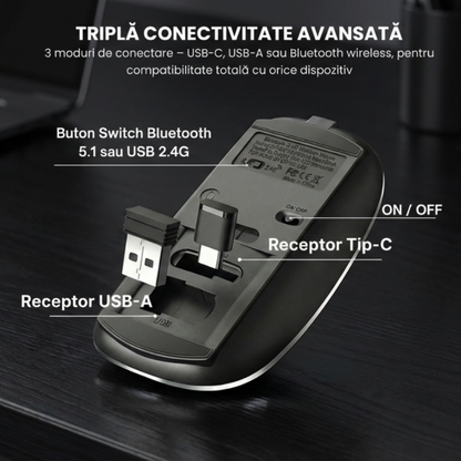 Mouse Wireless Office NETSTAT®️, Negru