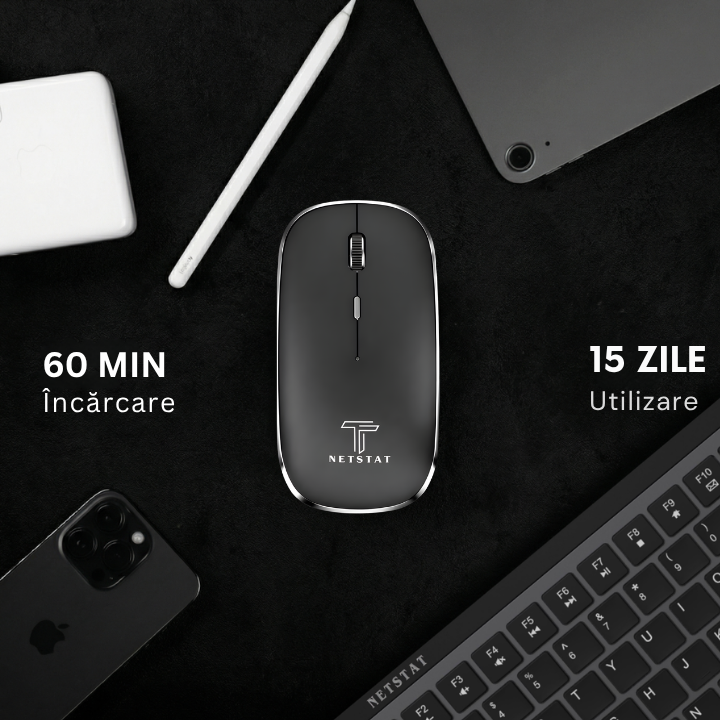 Mouse Wireless Office NETSTAT®️, Negru