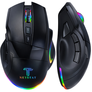 Mouse Fara Fir, Gaming NETSTAT®️, Negru