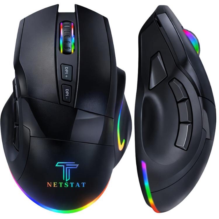 Mouse Wireless, Gaming NETSTAT®️, Negru