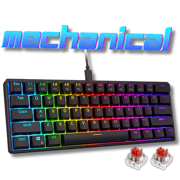 Tastatură cu Fir Mecanica, NETSTAT®️, Negru