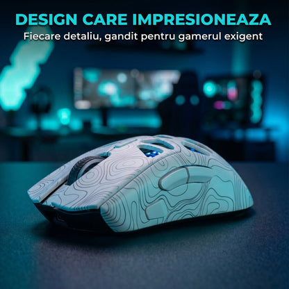 Mouse Wireless, Gaming FURYCUBE®️, Alb