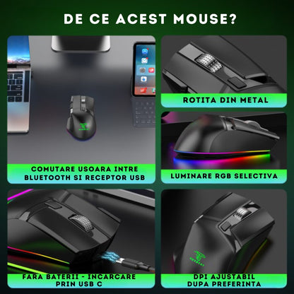 Mouse Wireless Office NETSTAT®️, Negru