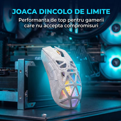 Mouse Wireless, Gaming FURYCUBE®️, Alb