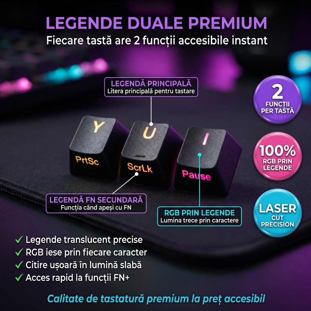 Tastatură cu Fir Mecanica, NETSTAT®️, Negru