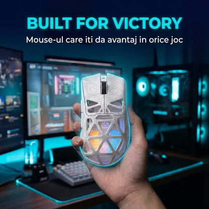 Mouse Wireless, Gaming FURYCUBE®️, Alb