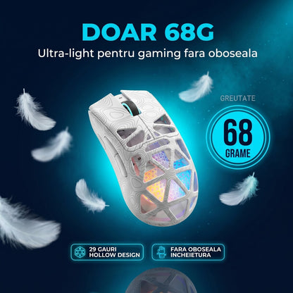 Mouse Wireless, Gaming FURYCUBE®️, Alb