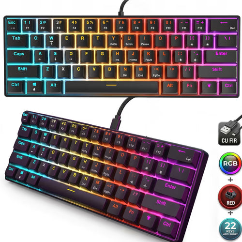 Tastatură cu Fir Mecanica, NETSTAT®️, Negru