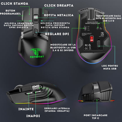 Mouse Wireless Office NETSTAT®️, Negru