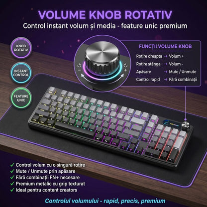 Tastatura Membrana FURYCUBE®️, Negru