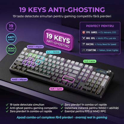 Tastatura Membrana FURYCUBE®️, Negru