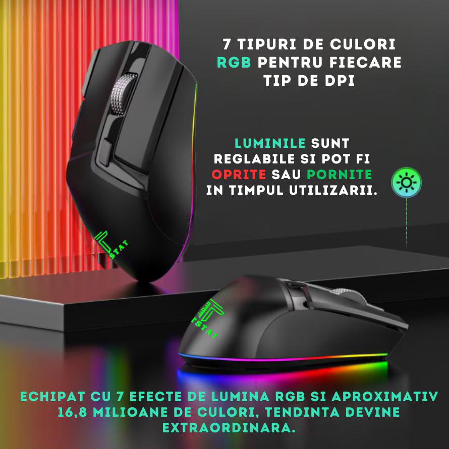 Mouse Wireless Office NETSTAT®️, Negru